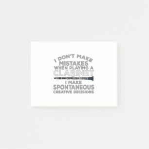 I Don't Make Mistakes When Playing Clarinet Post-it Notes