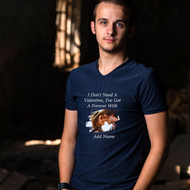 I Don't Need A Valentine Navy Blue Male Modern T-Shirt (Creator Uploaded)