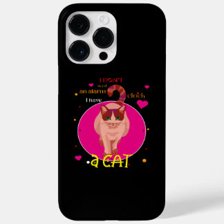 I don't need an alarm clock I have a cat Button Case-Mate iPhone 14 Pro Max Case