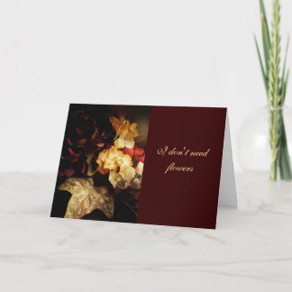 I don't need flowers holiday card
