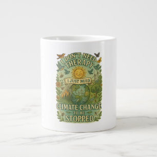 I don't need therapy, Climate Change to be stopped Large Coffee Mug