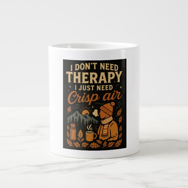 I don't need therapy, I just need crisp air Large Coffee Mug (Front)