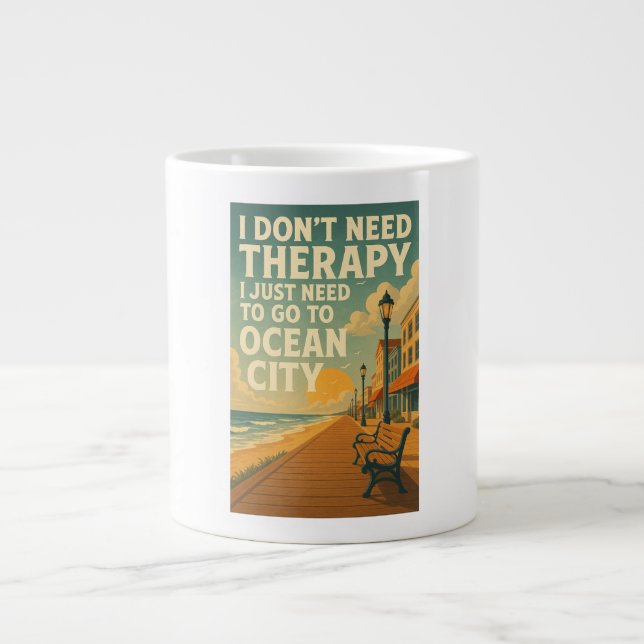 I don't need therapy, I just need Ocean City Large Coffee Mug (Front)