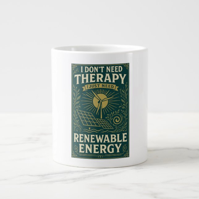 I don't need therapy, I just need Renewable Energy Large Coffee Mug (Front)
