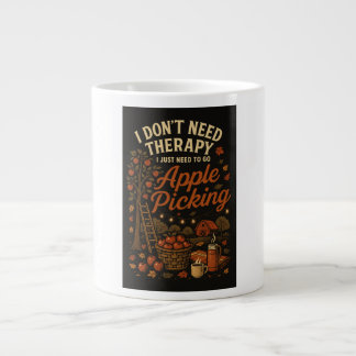 I don't need therapy, I just need to go apple pick Large Coffee Mug