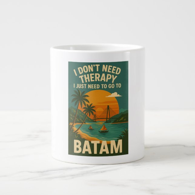 I don't need therapy, I just need to go to Batam Large Coffee Mug (Front)