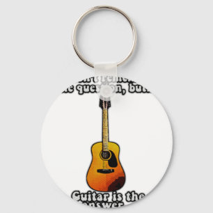 I don't remember the question. funny guitar quote key ring