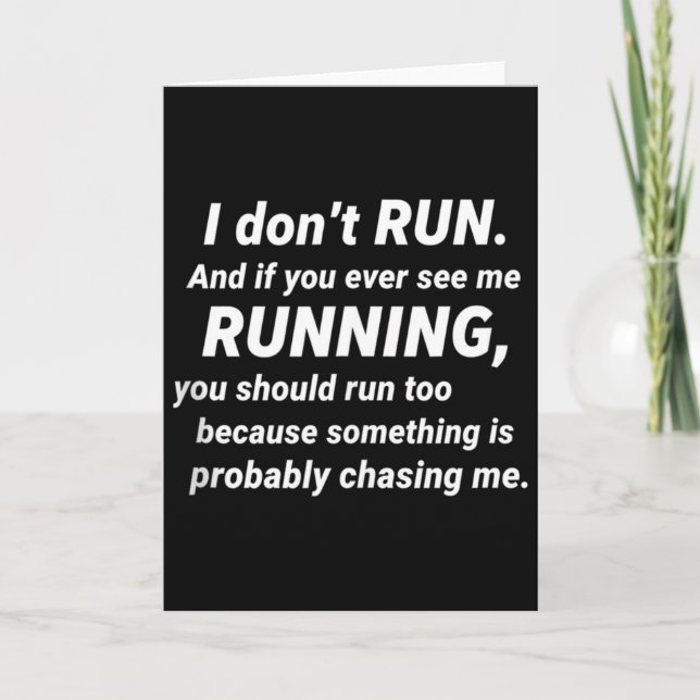 I Don't Run Funny Sarcastic Running Joke Gift Tank Card (Front)