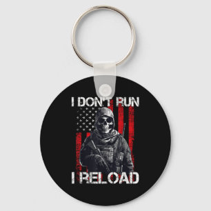 I Don't Run I Reload, Us Flag For A Patriotic Gun Key Ring