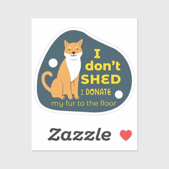 I don't shed cute shiba inu dog navy yellow (Sheet)