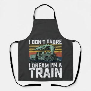 I Don't Snore I Dream I'm a Train Vintage Retro Apron