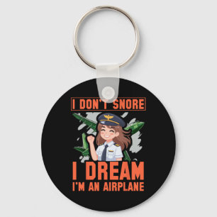 I Don't Snore I Dream I'm An Aeroplane Funny Woman Key Ring