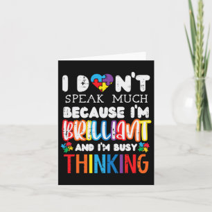 I Dont Speak Much Autism Awareness Autistic Boys G Card