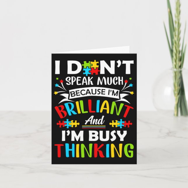 I Dont Speak Much Brilliant Autism Autistic Boys G Card (Front)