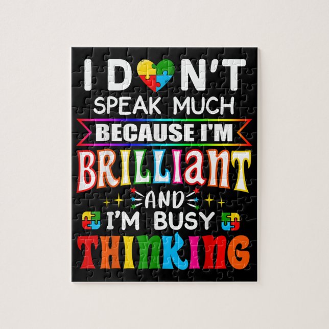 I Dont Speak Much Brilliant Autism Autistic Jigsaw Puzzle (Vertical)