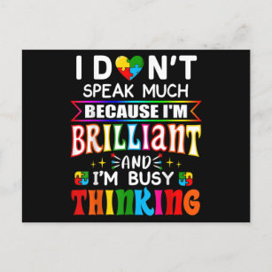 I Dont Speak Much Brilliant Autism Autistic Postcard