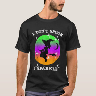 I Dont Spook I Sparkle Witch Broom Kids Halloween  T-Shirt