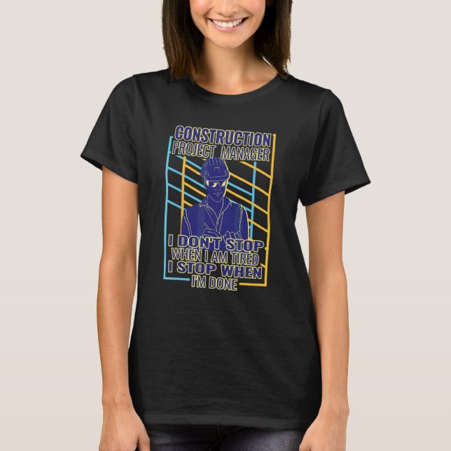 I don't Stop   retro Men Construction Project Mana T-Shirt (Front)