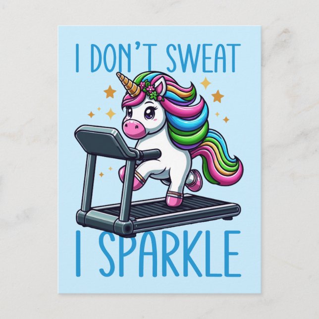I Don't Sweat, I Sparkle Dazzle Your Workout Postcard (Front)