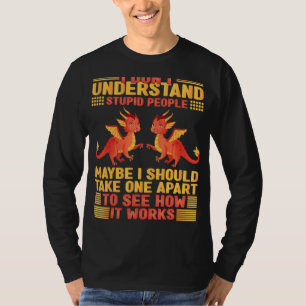 I Don't Understand Stupid People Cute Dragons Gra T-Shirt