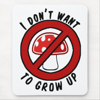 I don't want to grow up red mushroom mouse mat