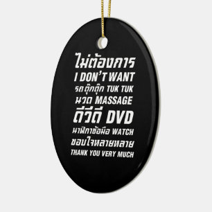 I Don't Want TUK TUK MASSAGE DVD WATCH Thank You Ceramic Tree Decoration