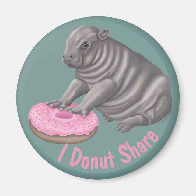 I Donut Share Hippo Magnet (Front)