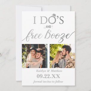 I Do's & Free Booze Modern Wedding Save The Date