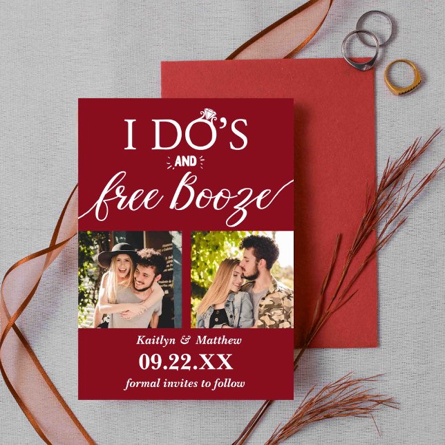I Do's & Free Booze Modern Wedding Save The Date (Creator Uploaded)