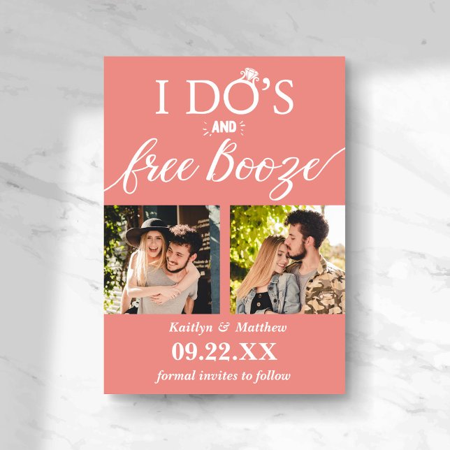 I Do's & Free Booze Modern Wedding Save The Date (Creator Uploaded)