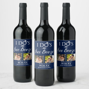 I Do's & Free Booze Modern Wedding Save The Date W Wine Label