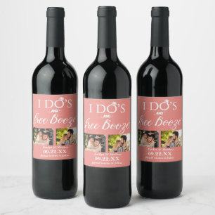 I Do's & Free Booze Modern Wedding Save The Date W Wine Label