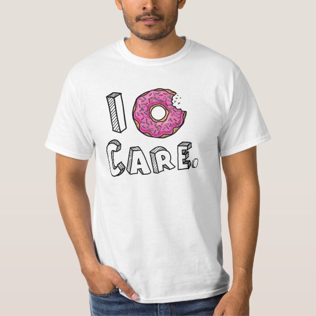 I Doughnut Care Bitten Pink Doughnut T-Shirt (Front)