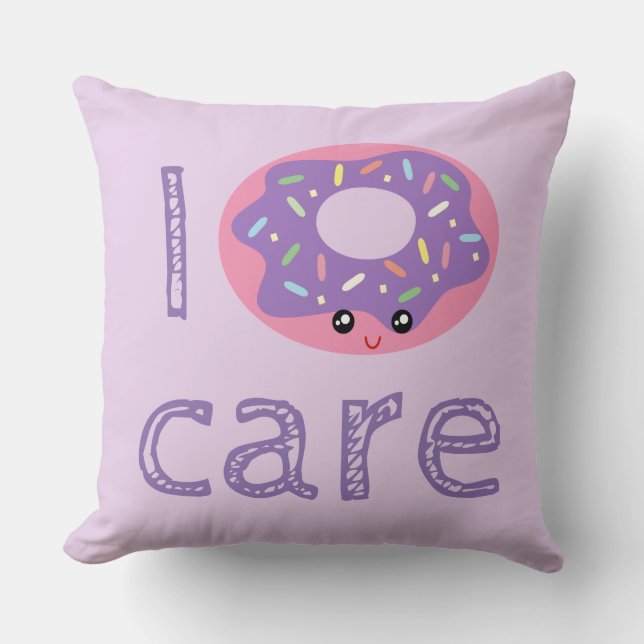 I doughnut care cute kawaii doughnut pun humour cushion (Front)