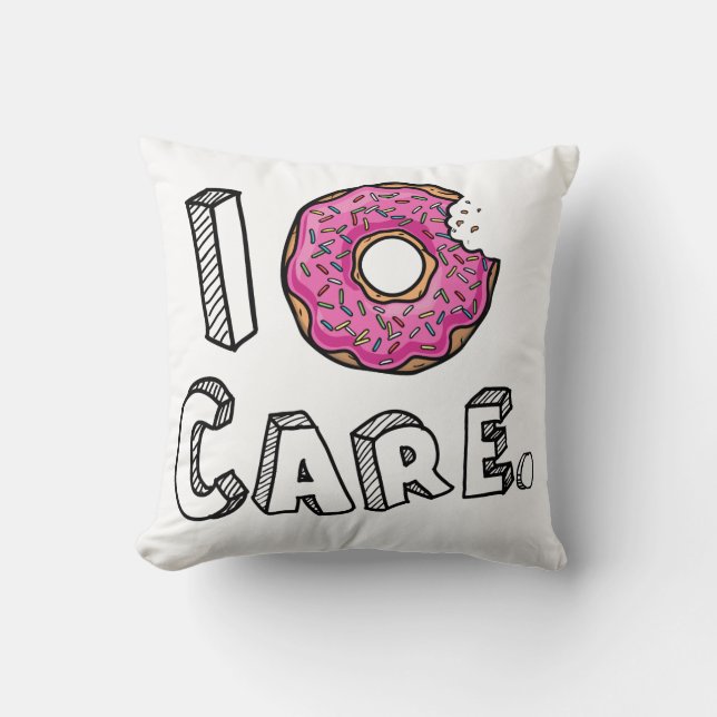 I Doughnut Care Funny Cushion (Front)