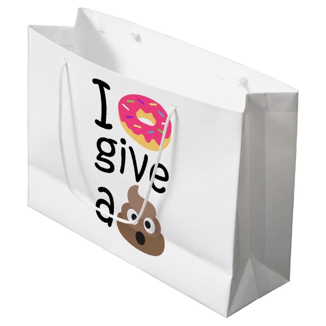 I doughnut give a poop emoji large gift bag (Front Angled)