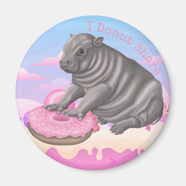 I Doughnut Share Hippo Magnet (Front)