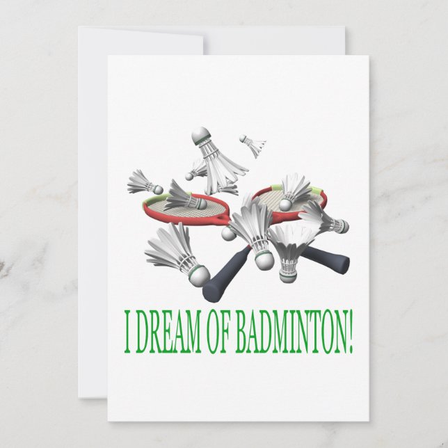 I Dream Of Badminton Invitation (Front)