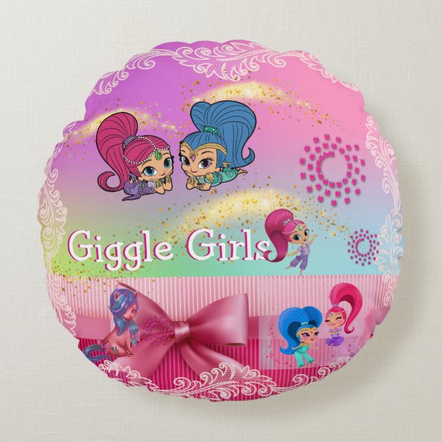 I Dream of Jeannie Giggle Girls Round Pillow (Front)