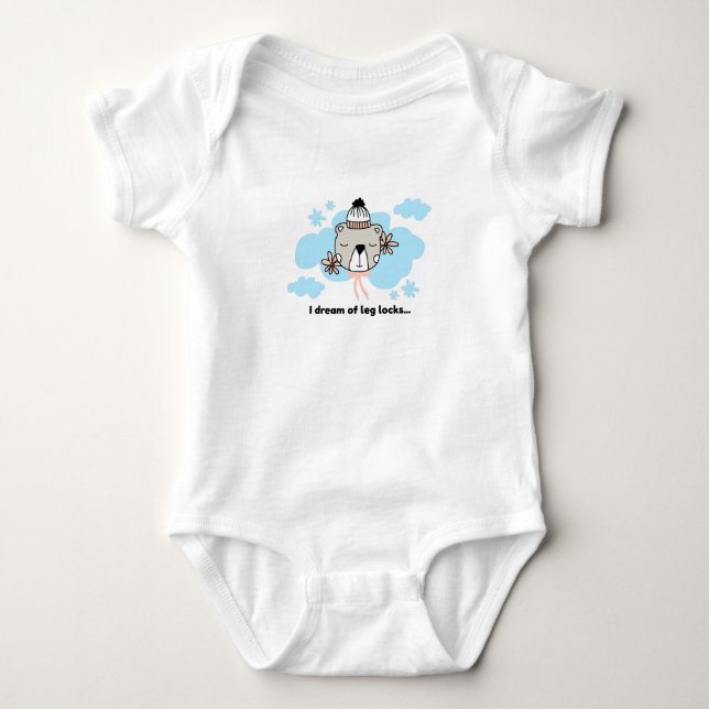 I dream of leg locks baby bodysuit (Front)
