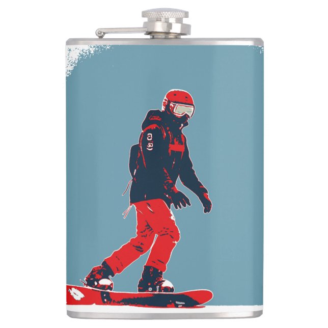 I Dream of Snowboarding - Snowboarder Hip Flask (Front)