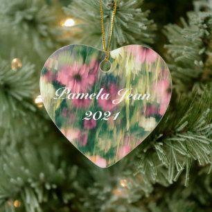 I Dreamed of Pink Coneflowers Ceramic Tree Decoration