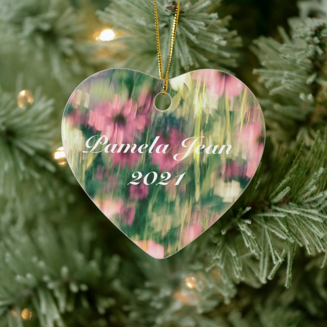 I Dreamed of Pink Coneflowers Ceramic Tree Decoration (Tree)