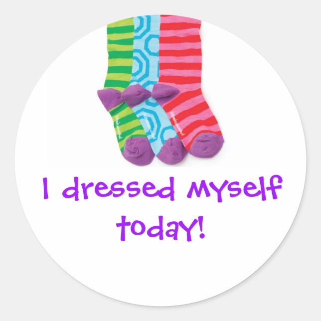"I dressed Myself" Classic Round Sticker (Front)
