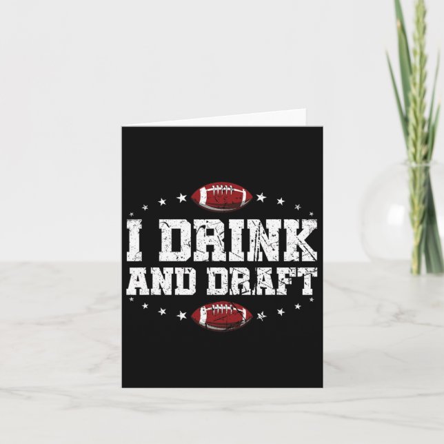 I Drink And Draught Funny Fantasy Football  Card (Front)