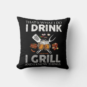 I Drink And Grill Food Custom Gift Cushion