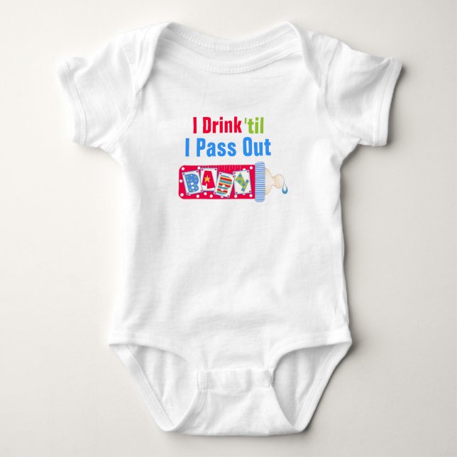 I Drink PoshB'Gosh Baby Bodysuit (Front)