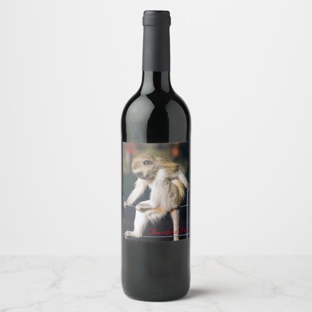 I drink, therefore I am! Wine Label (Front)