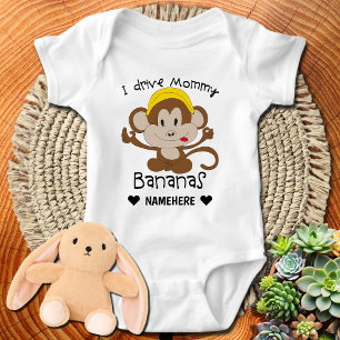 I Drive Mummy Bananas Baby Bodysuit