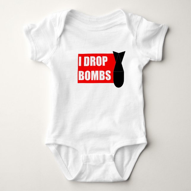 I Drop Bombs Baby Bodysuit (Front)